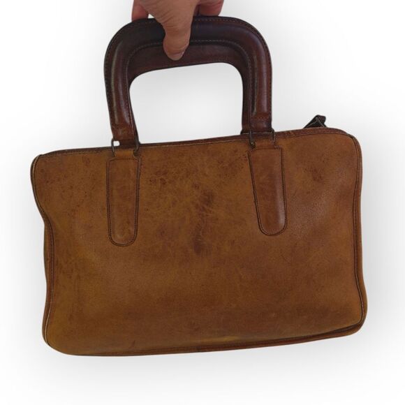 Coach Vitage Genuine Leather Tan Brown Leather Satchel Bag - Picture 4 of 8